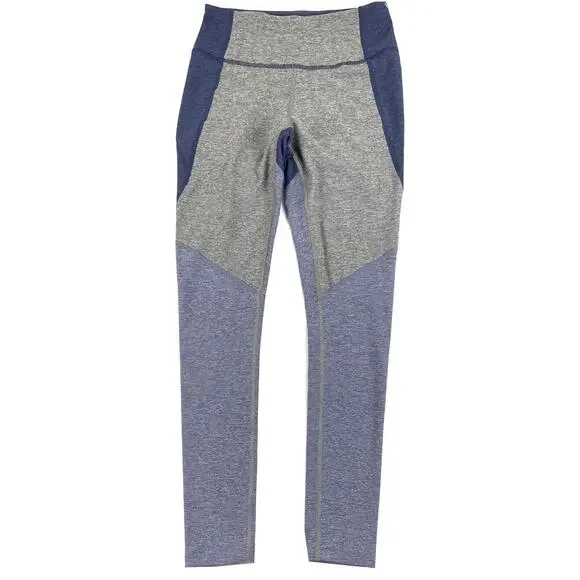 Outdoor Voices Leggings Pants Womens Size XS Gray & Blue Colorblock Warmup - Picture 1 of 4